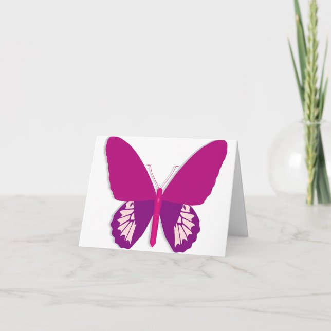 Cartes de notes papillon rose (Devant)