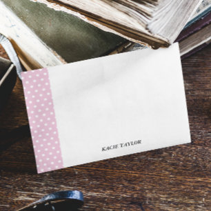 Cartes de notes personnalisées avec points rose vi