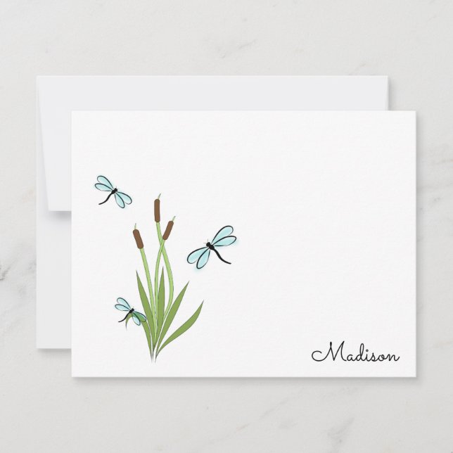 Cartes de notes personnalisées Dragonflies & Catta (Devant)