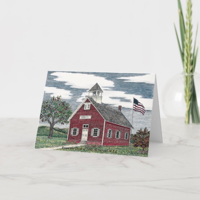 Cartes de notes personnalisées Little Red Schoolho (Devant)
