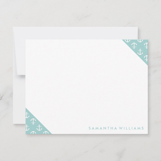 Cartes de notes personnalisées Motif des Ancres de (Devant)