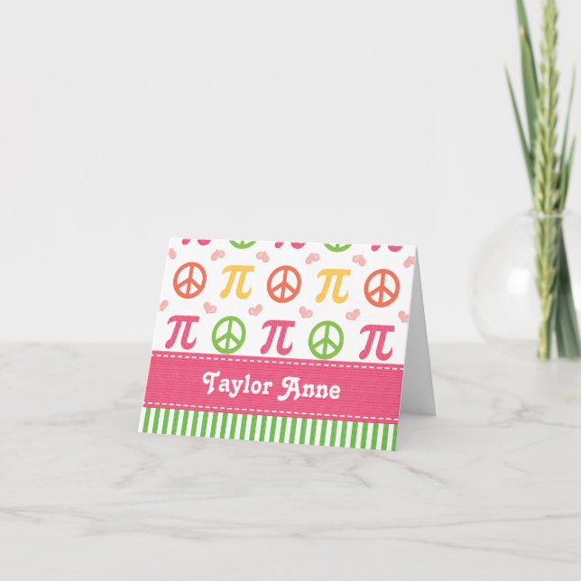 Cartes de notes personnalisées Peace Love (Devant)