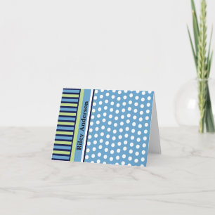 Cartes de notes personnalisées Pois et rayures
