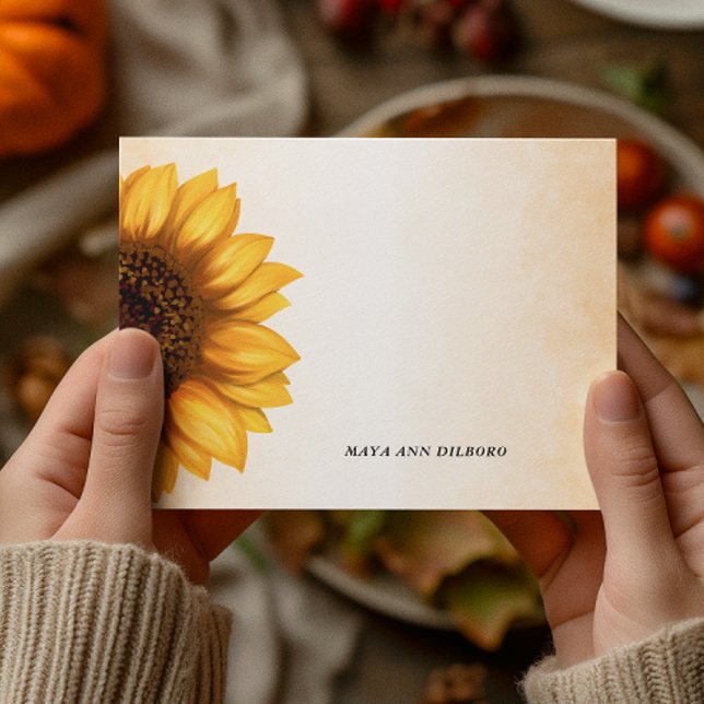 Cartes de notes personnalisées tournesol Whimsical (Créateur téléchargé)