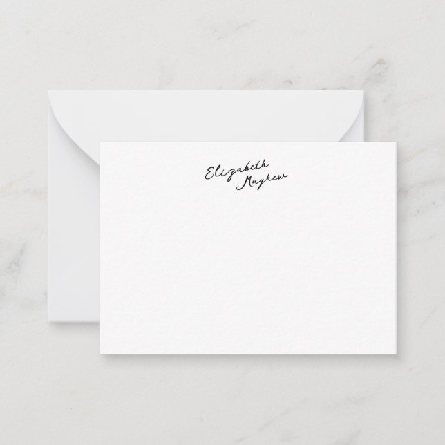 Cartes de notes plates à monogramme de nom manuscr (Devant)