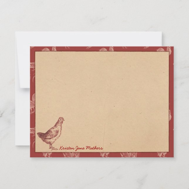 Cartes de notes plats vintages à la ferme (Devant)