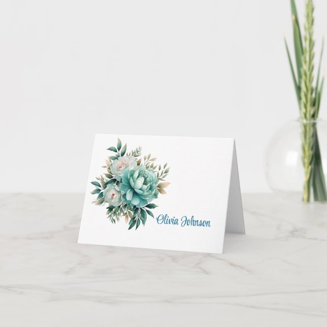 Cartes de notes pliées de nom personnalisé (Devant)