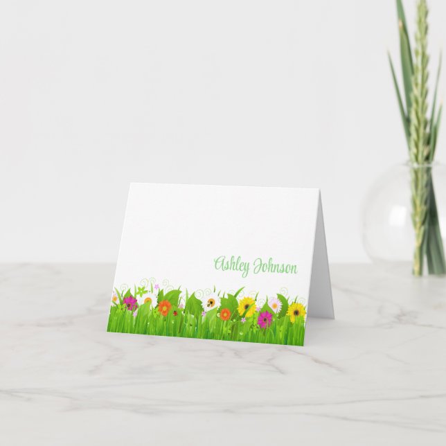 Cartes de notes pliées de nom personnalisé (Devant)