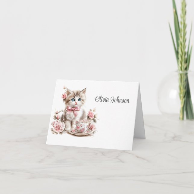 Cartes de notes pliées de nom personnalisé (Devant)
