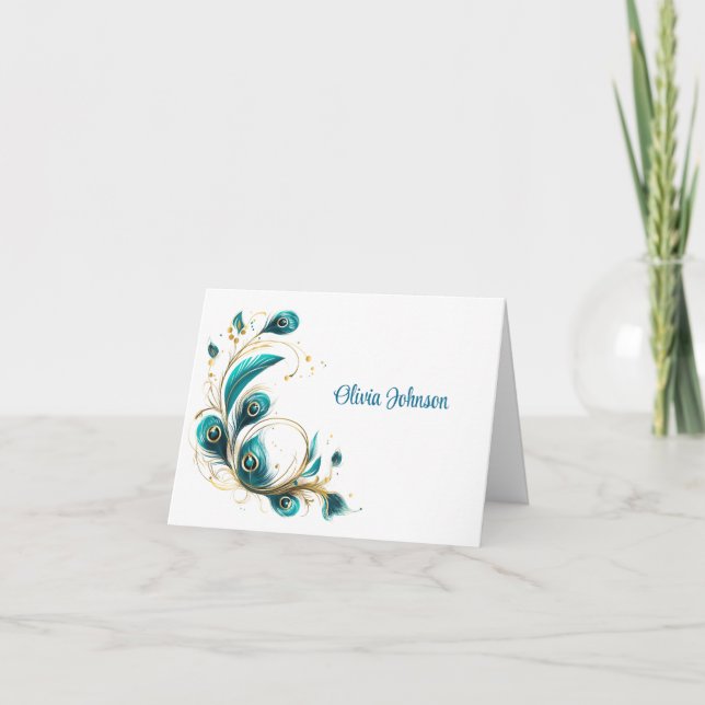 Cartes de notes pliées de nom personnalisé (Devant)