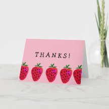 Cartes de notes pliées en Merci de fraise