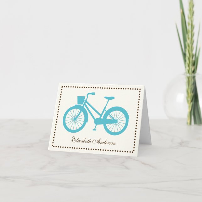 Cartes de notes pliées pour vélos Aqua (Devant)