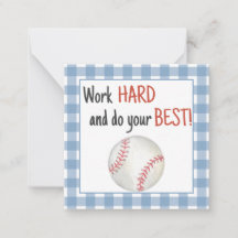 Cartes de notes pour boîte à lunch de baseball