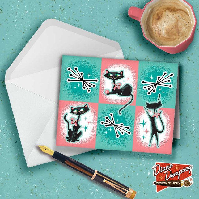 Cartes de notes pour chats modernes du milieu du s (Créateur téléchargé)