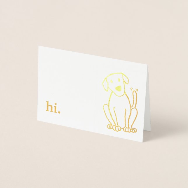 Cartes de notes pour chiens Foil Labrador - Or ou  (Devant)