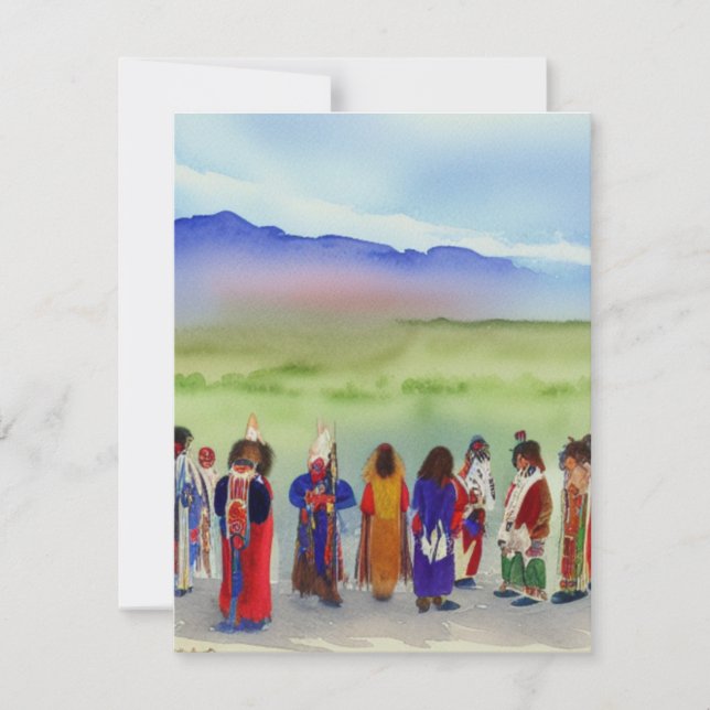 Cartes de notes pour la fête des Indiens d'Amériqu (Devant)