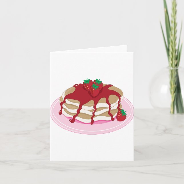 Cartes de notes pour les crêpes aux fraises (Devant)