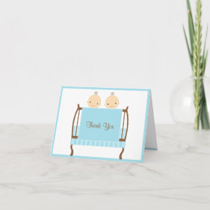 Cartes de notes pour lits jumeaux bleus