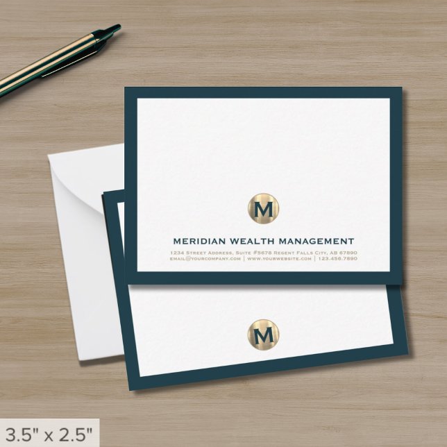 Cartes de notes pour monogrammes d'affaires modern (Créateur téléchargé)
