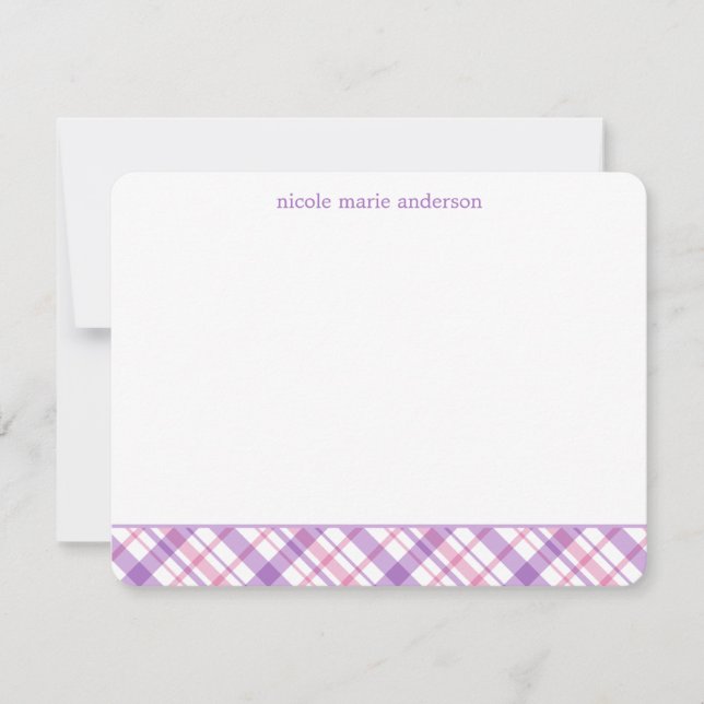 Cartes de notes pour Motif lavande et rose (Devant)