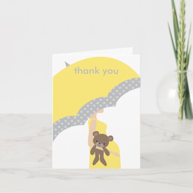 Cartes de notes pour parapluie jaune (Devant)