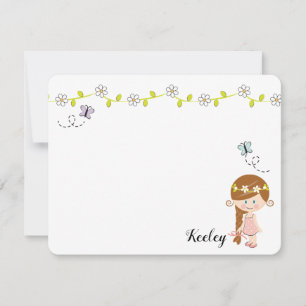 Cartes de notes pour petites filles Fleur de print