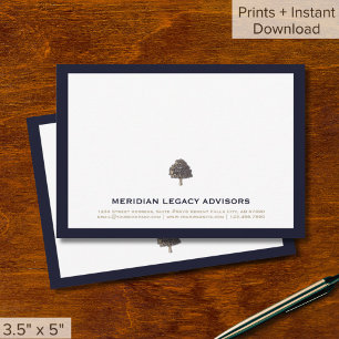 Cartes de notes professionnelles du logo de l'arbr