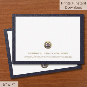 Cartes de notes professionnelles Gold Logo 5x7