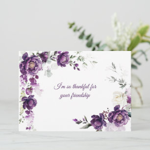 Cartes de notes Profondes Purple Peonies