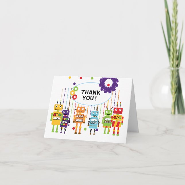 Cartes de notes Robots Thank You (Devant)