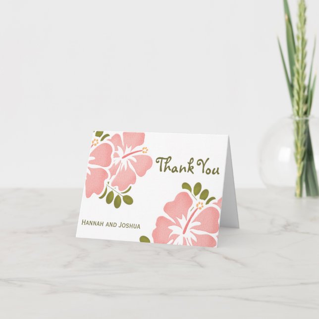 Cartes de notes roses de Merci de mariage de (Devant)