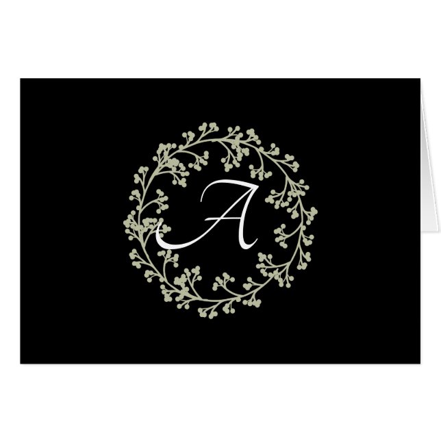 Cartes de notes simples de monogramme de couronne (Devant horizontal)