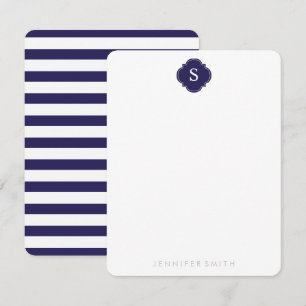 Cartes de notes sur le monogramme et les rayures d