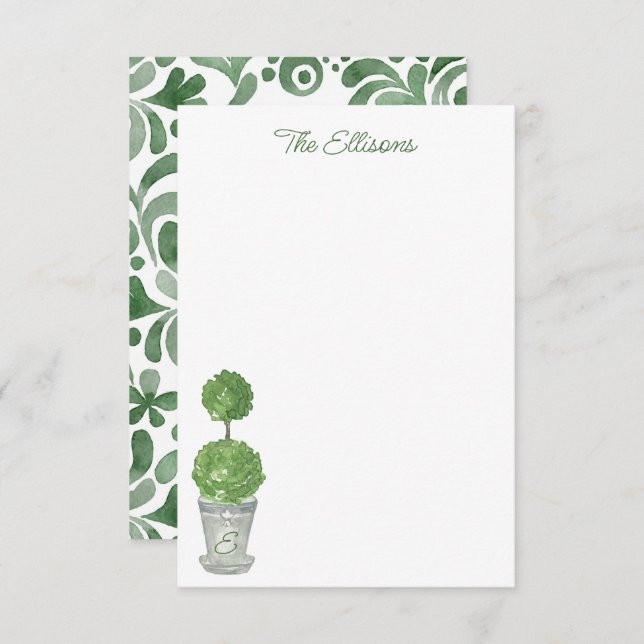 Cartes de notes topiques monochromes (Devant / Derrière)