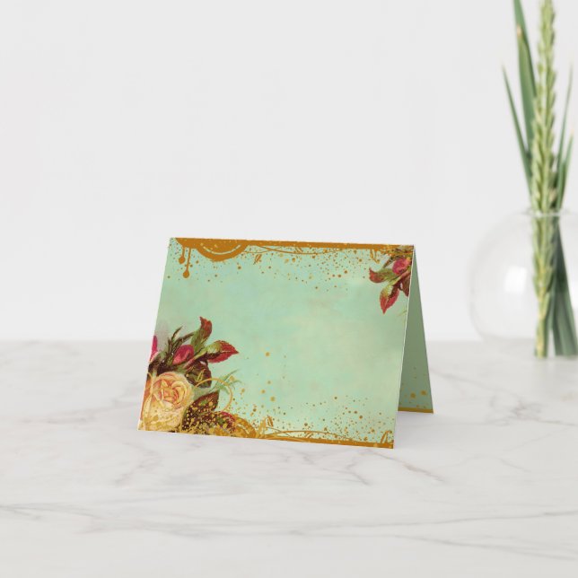 Cartes de notes vierges de Rose victorien (Devant)