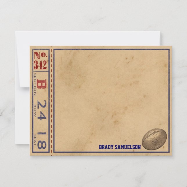 Cartes de notes vintages - Football (Devant)