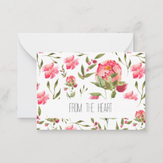 Cartes de notes Watercolor Peony - Elégant Stati F
