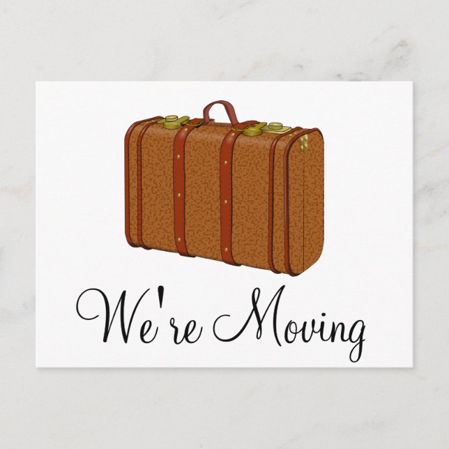 Cartes de notification de déménagement de valise (Devant)