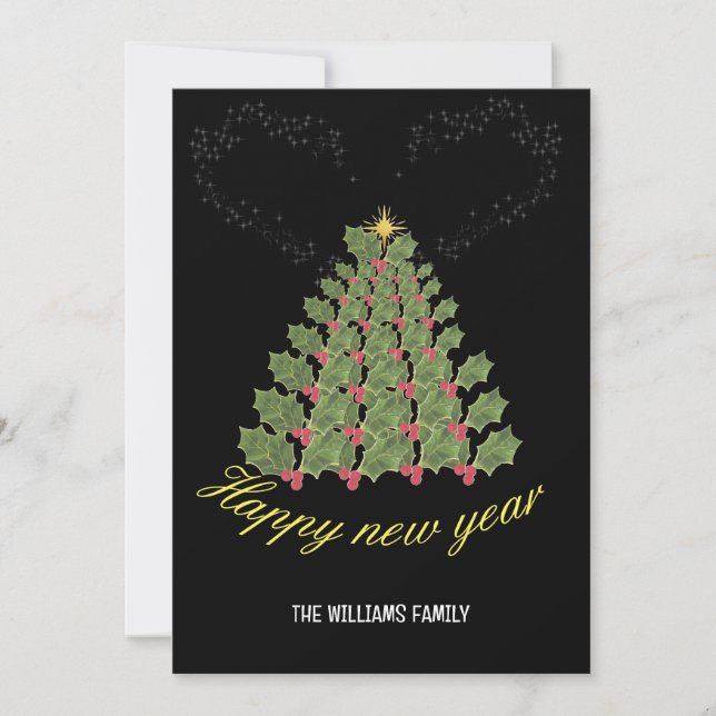 Cartes de nouvelle année fêter Noël arbre (Devant)