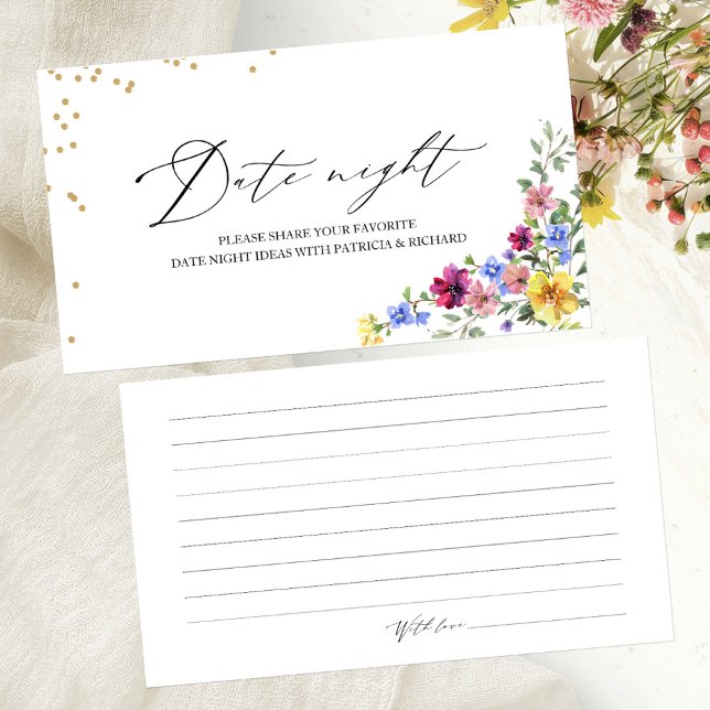 Cartes de nuit Boho Fleur sauvage Floral Date (Créateur téléchargé)