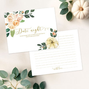 Cartes de nuit de date de douche de mariée d'autom