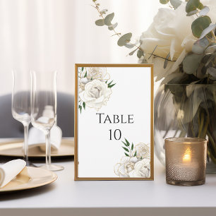 Cartes de numéro de table de mariage élégantes ros
