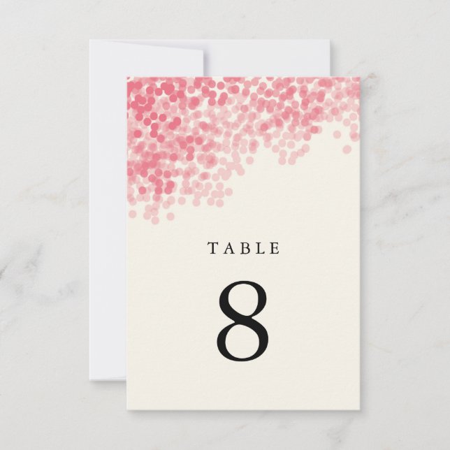 Cartes de Numéro de Table Douche de Lumière Rose C (Devant)