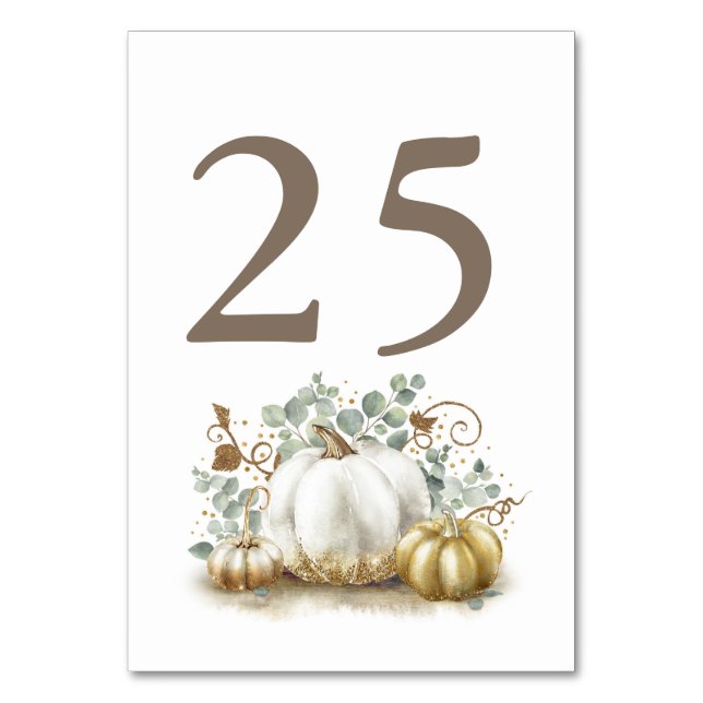 Cartes de numéro de table du Mariage de automne Ci (Par défaut)