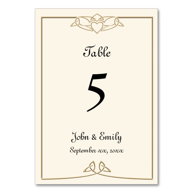 Cartes de numéro de table Mariage celtique (Par défaut)