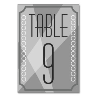 Cartes de numéro de table Old Hollywood Style