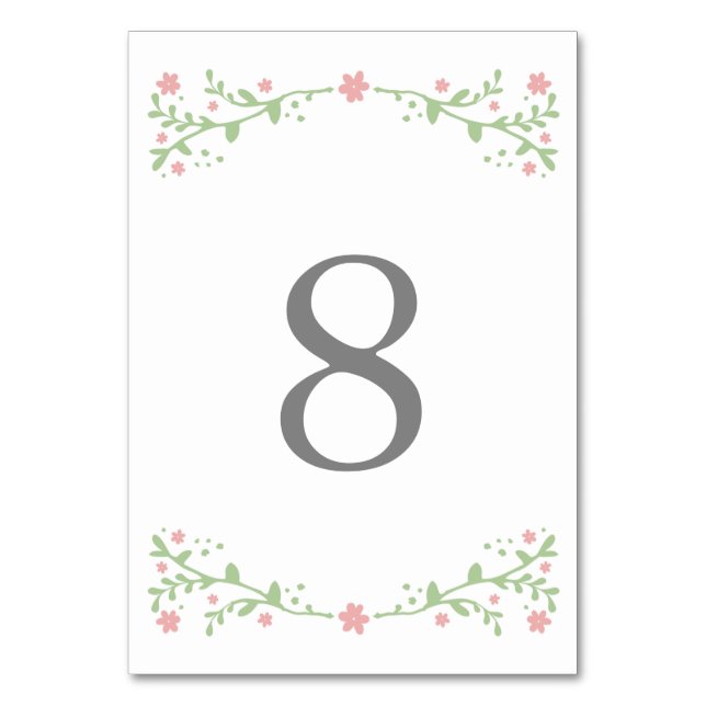 Cartes de numéro de table rose (Par défaut)