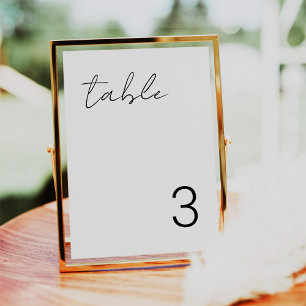 Cartes de numéro de table simples et minimalistes