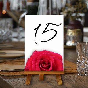 Cartes de numéro de table verticale Mariage Rose r
