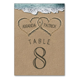Cartes de numéro de tableau Coeurs dans le Mariage
